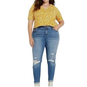 Lane Bryant Flex Magic Waistband Signature Fit Distressed Boyfriend Jeans--Sz.18